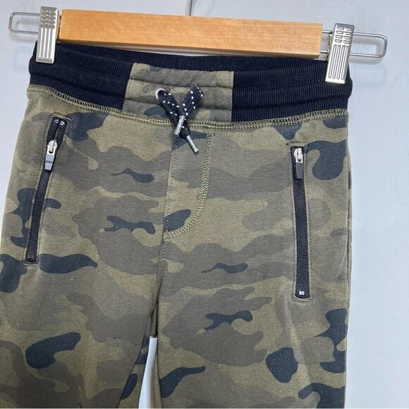 Old Navy Kids Boys Size Small Green Camo Jogger Trackpants Drawstring Fleece - Picture 3 of 9